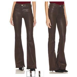 FRAME Le High Flare coated Black Jeans  Noco Women’s Size 24 New With Tags